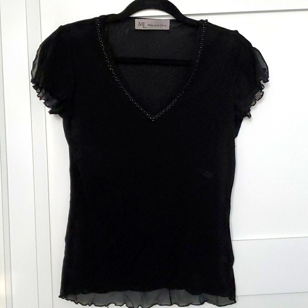 Black v neck blouse
